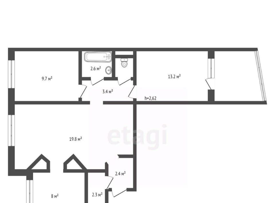 квартира г Брянск р-н Советский ул Ромашина 34к/1 фото 2