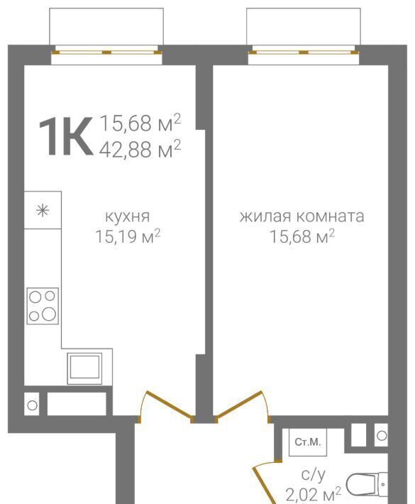 квартира г Нижний Новгород Горьковская ул 2-я Оранжерейная 4 фото 2