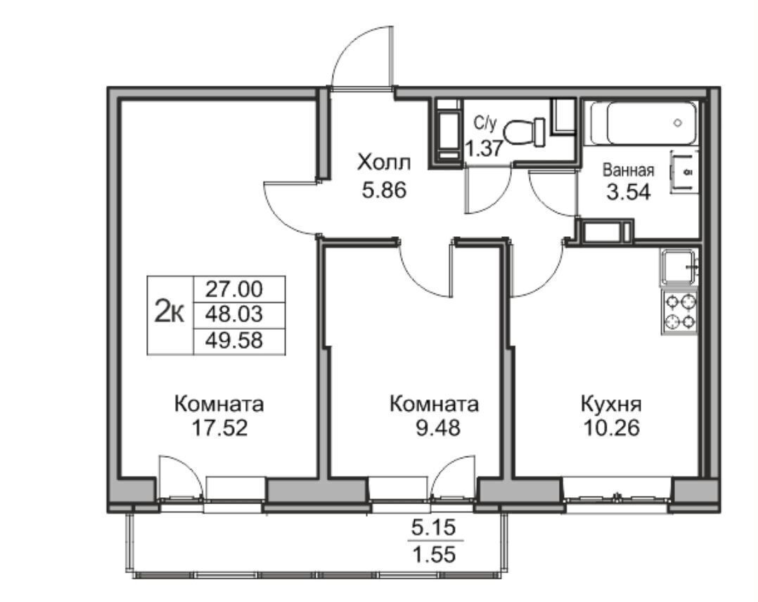 квартира г Санкт-Петербург р-н Приморский ул Ивинская 7 ЖК «Юнтолово» округ Лахта-Ольгино фото 4