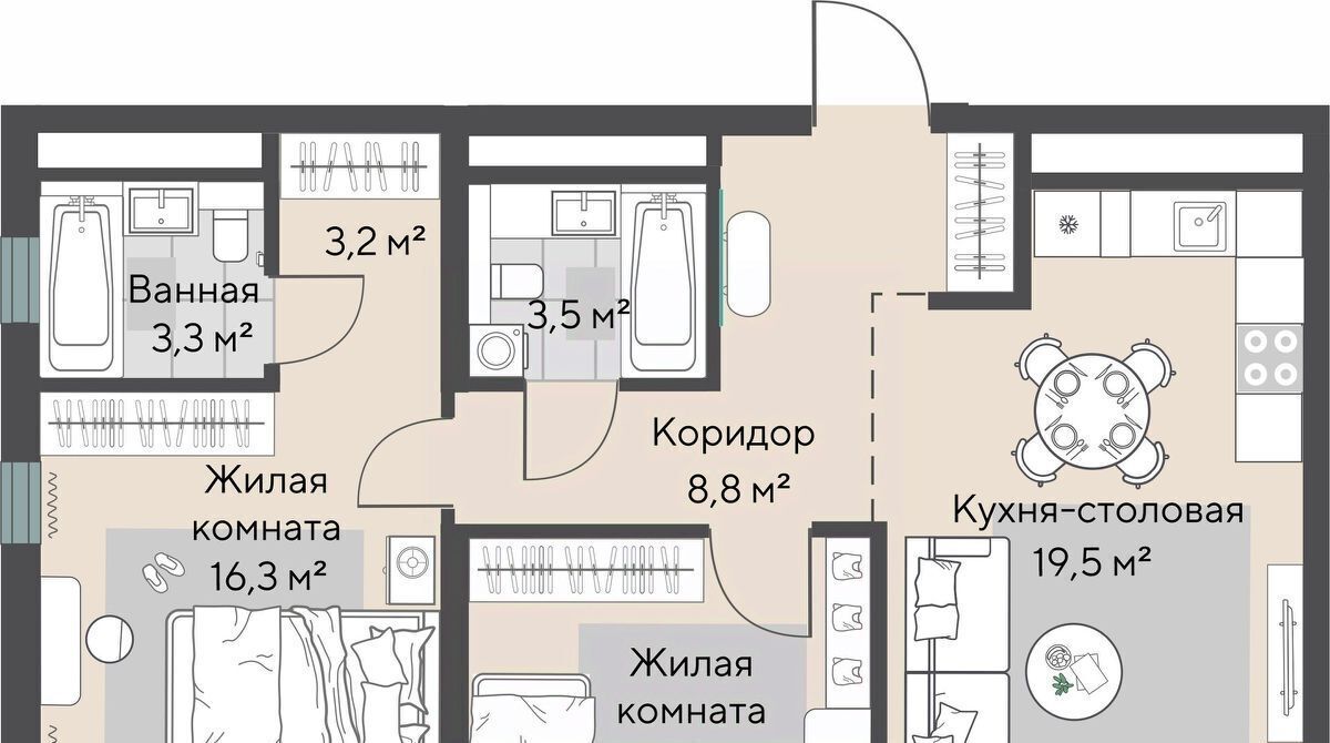 квартира г Екатеринбург Эльмаш ЖК Изумрудный Бор Проспект Космонавтов, жилрайон фото 1