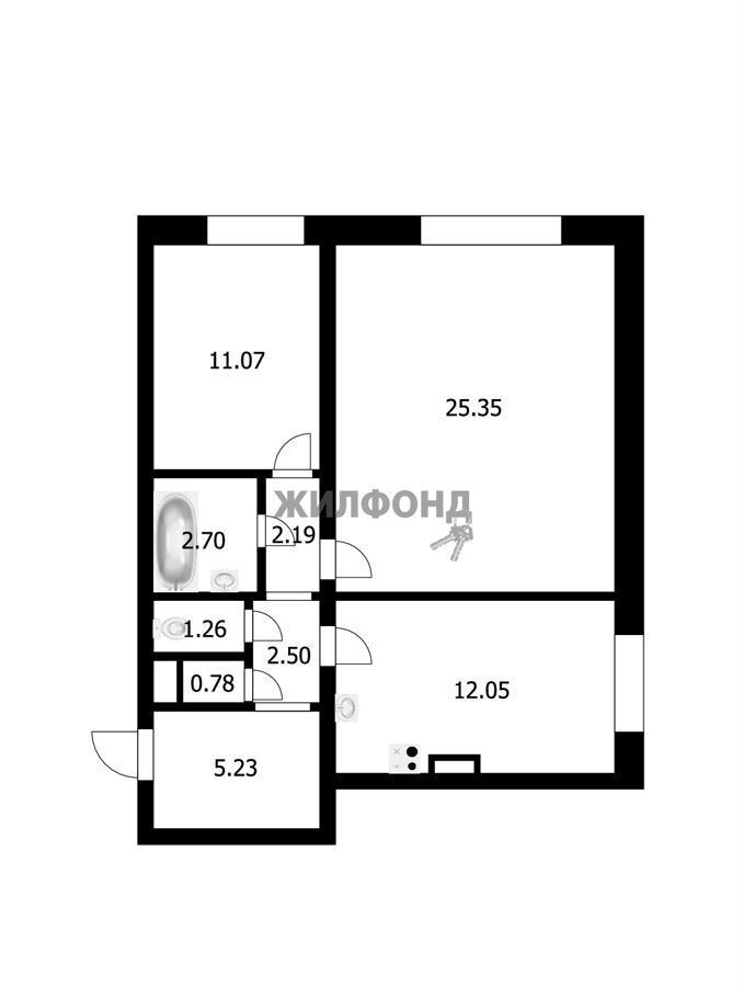 квартира г Новосибирск р-н Кировский ул Виктора Шевелева 16 фото 17