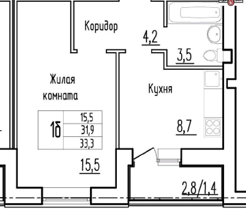 квартира р-н Волжский пгт Стройкерамика ул Анетты Басс 7 ЖК «Видный» Кировская фото 17