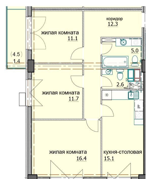 квартира г Пенза р-н Октябрьский ул Побочинская с 13 фото 1