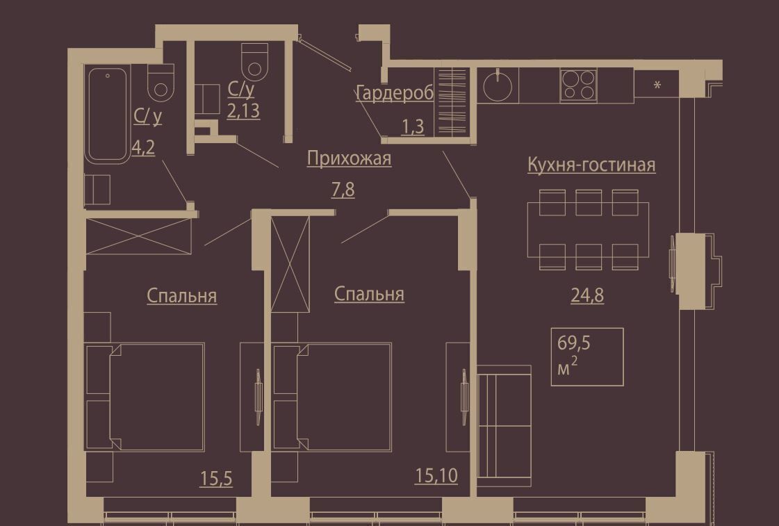 квартира г Новосибирск р-н Центральный ул Чаплыгина 54 Клубные резиденции «Маяковский» Площадь Ленина фото 1