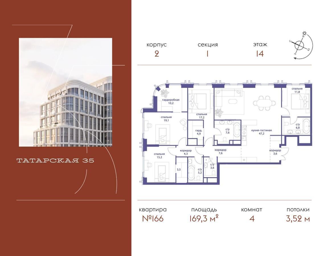 квартира г Москва метро Новокузнецкая ул Большая Татарская 35 фото 1