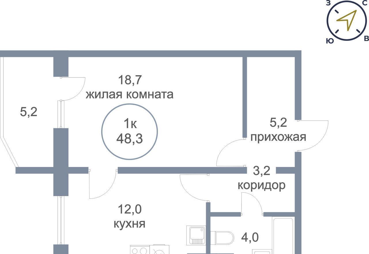 квартира г Нефтеюганск мкр 17-й 7 ЖК «Заречный» корп. 2 фото 1