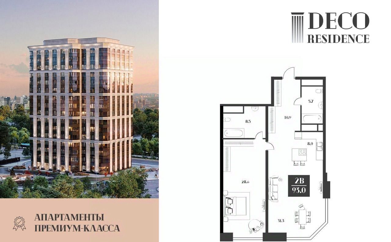 квартира г Москва метро Тульская ул Малая Тульская 2 апарт-комплекс Deco Residence муниципальный округ Даниловский фото 1