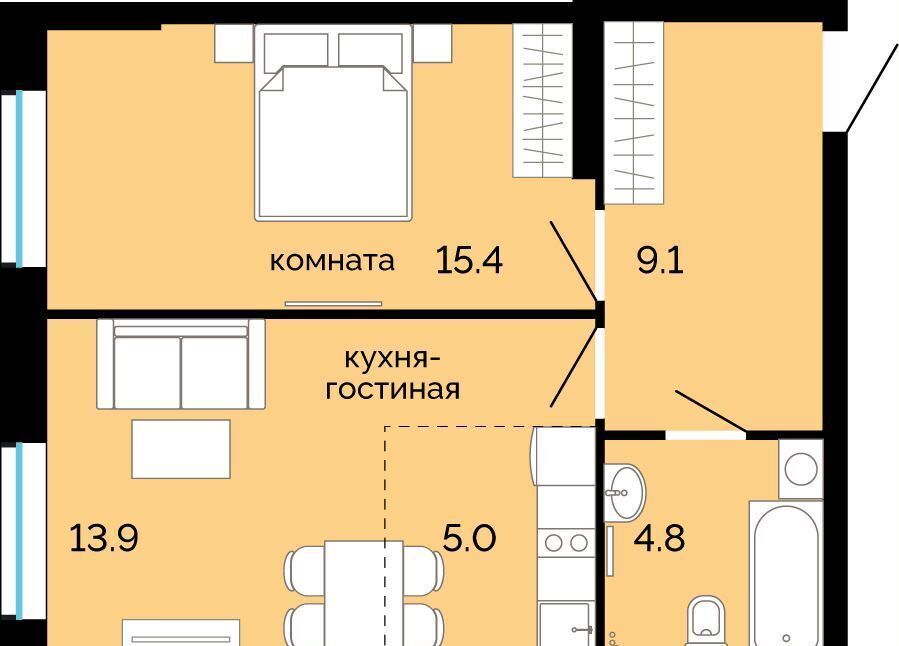 квартира г Пермь р-н Свердловский ул Куйбышева 135 ЖК Красное яблоко ЖК «Красное яблоко» 1 очередь фото 1