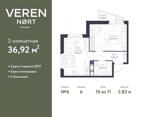 ЖК Veren Nort Сертолово Парнас, жилой комплекс Верен Норт фото