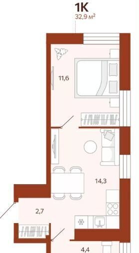 квартира г Тюмень р-н Ленинский ул Новаторов 30 фото 10