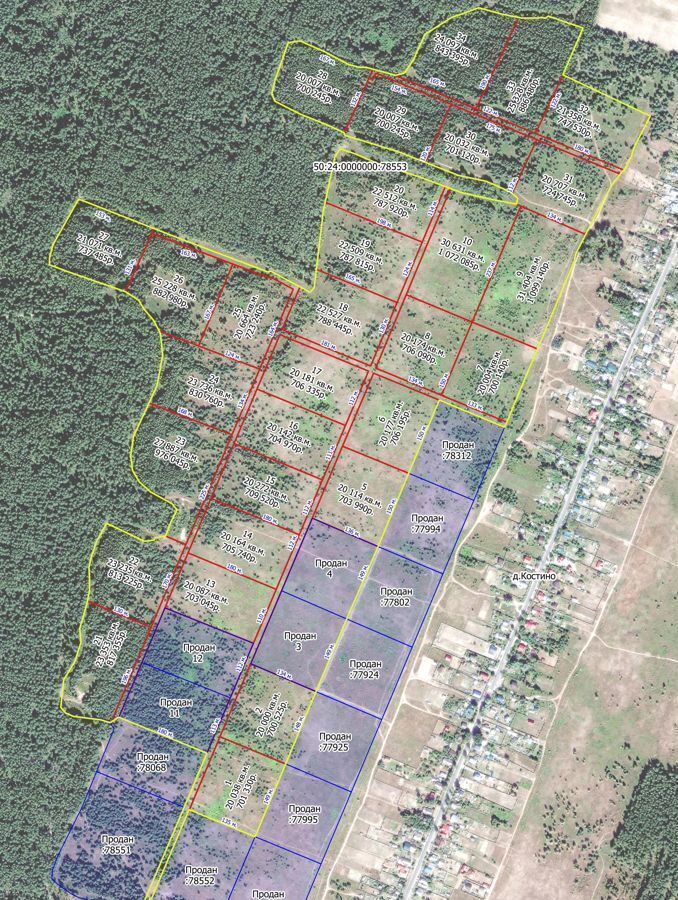 земля городской округ Орехово-Зуевский г Куровское 63 км, д. Костино, Егорьевское шоссе фото 1