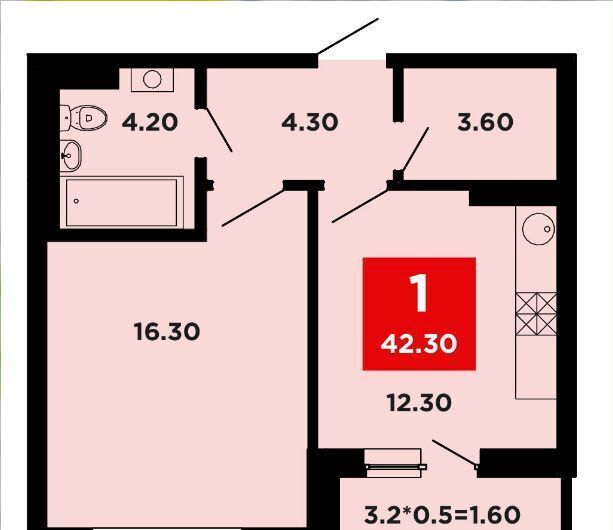 квартира г Краснодар р-н Прикубанский ул им. Александра Покрышкина 16 ЖК «NEO-квартал «Красная площадь»» NEO-квартал «Красная Площадь» фото 3