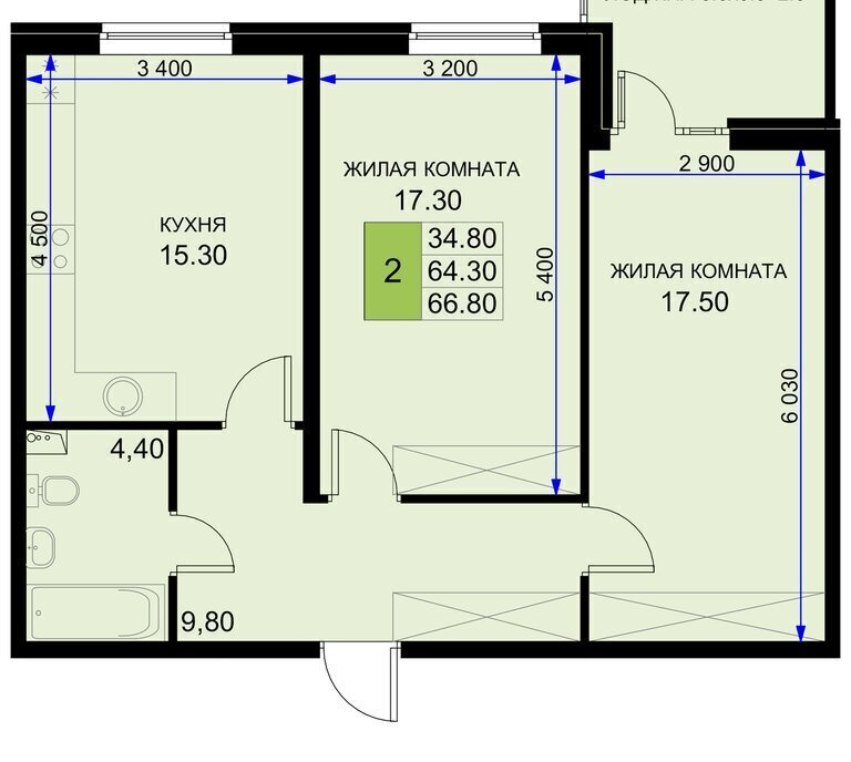 квартира р-н Динской п Южный ул Екатерининская 5к/1 Южно-Кубанское сельское поселение фото 1