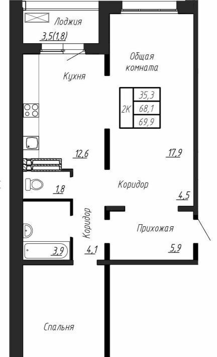 квартира р-н Тосненский п Тельмана ЖК «Сибирь» Рыбацкое фото 1