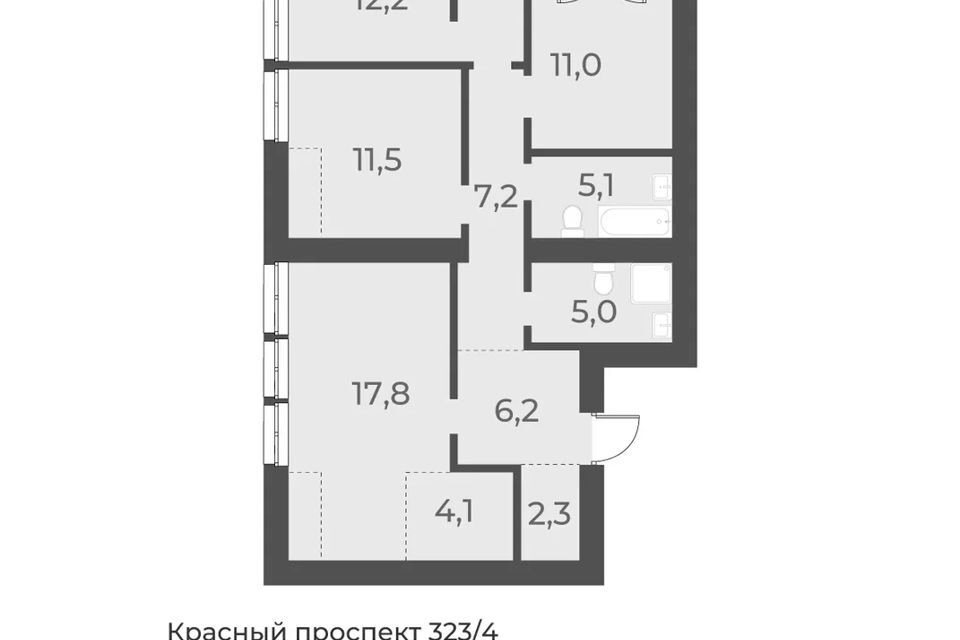 квартира г Новосибирск р-н Калининский пр-кт Красный 323/4 Новосибирск городской округ фото 1