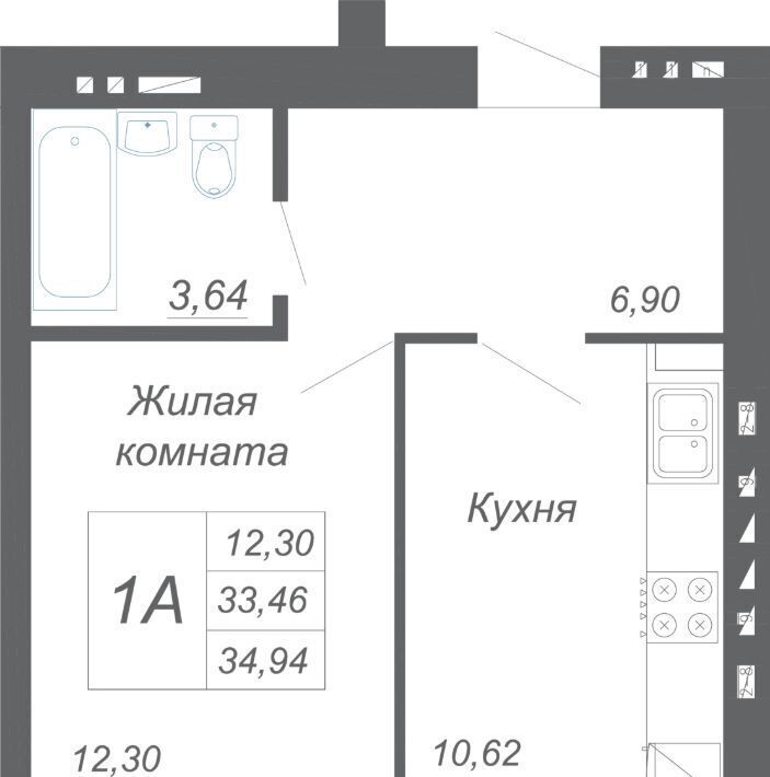 квартира р-н Зеленодольский с Осиново ЖК «Радужный-2» Осиновское с/пос, Авиастроительная фото 1