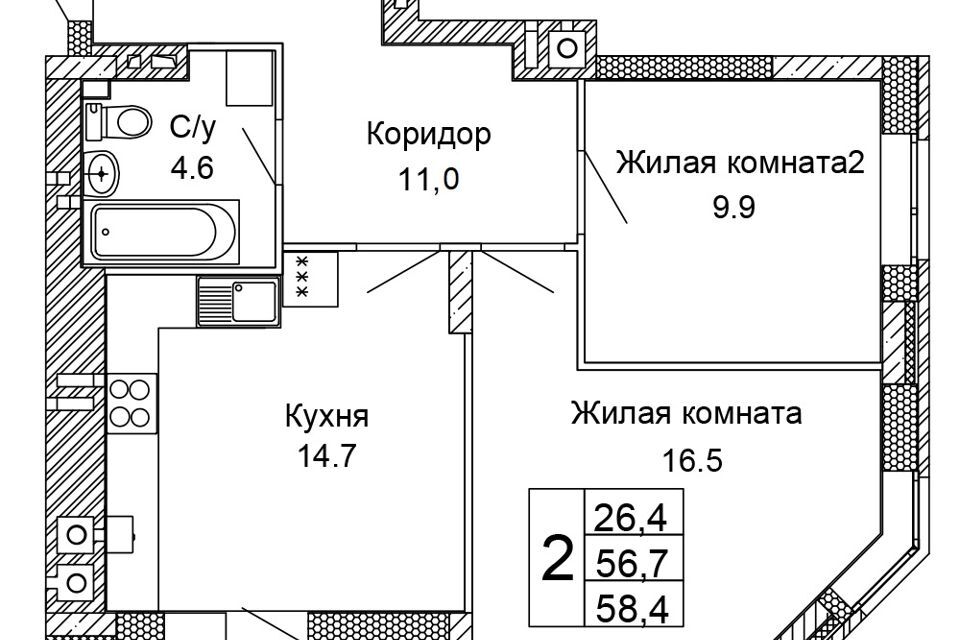 квартира г Волгоград р-н Кировский ул 70-летия Победы 15 городской округ Волгоград фото 1