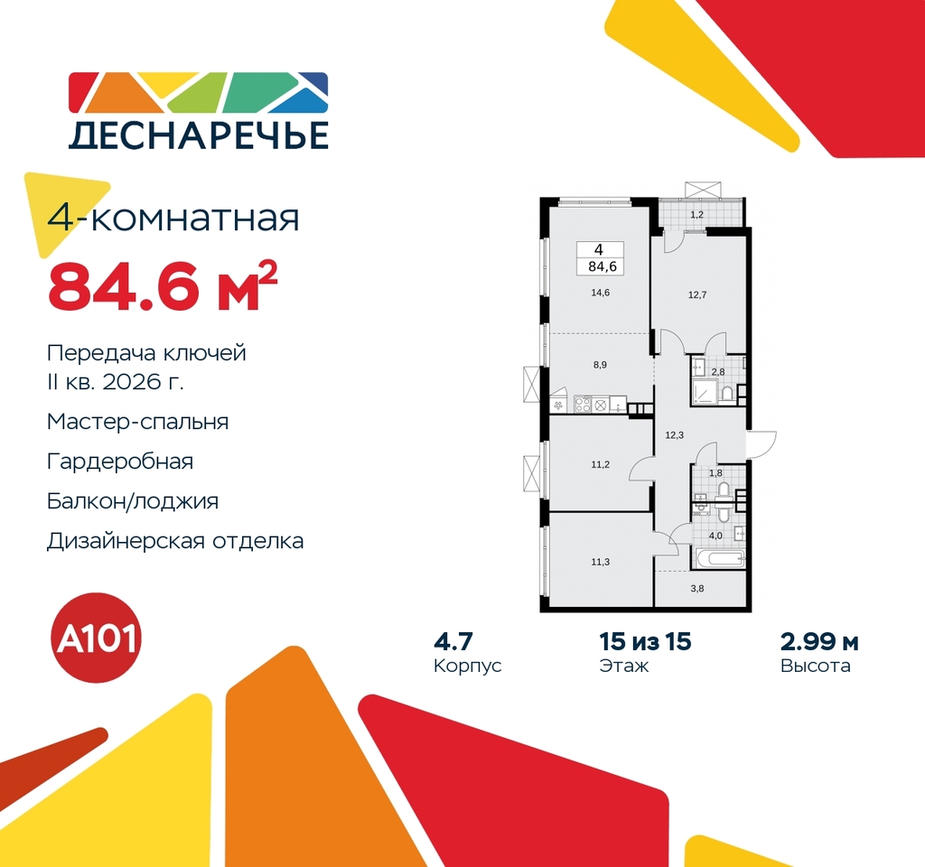 квартира г Москва п Десеновское ул Мостовая 5 метро Бунинская аллея метро Прокшино жилой район «Деснаречье» Филатов луг, Ольховая, Коммунарка фото 1