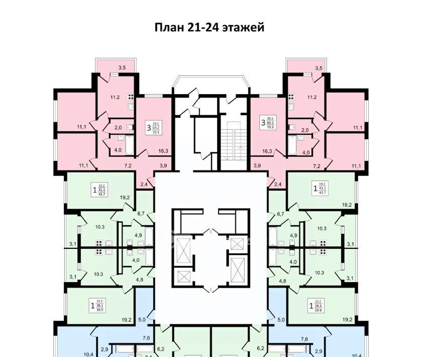 квартира г Воронеж р-н Коминтерновский пр-кт Московский 179/14 ЖК «Задонье» фото 26