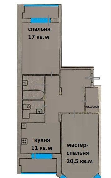 квартира г Москва ТиНАО Троицк р-н Троицк, Академическая пл., 3, Московская область, городской округ Истра, Троицк фото 25