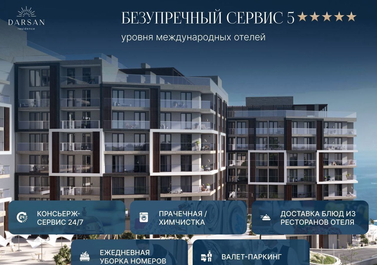 квартира г Ялта ул Войкова 39а МФК «Резиденция Дарсан» корп. 1 фото 6