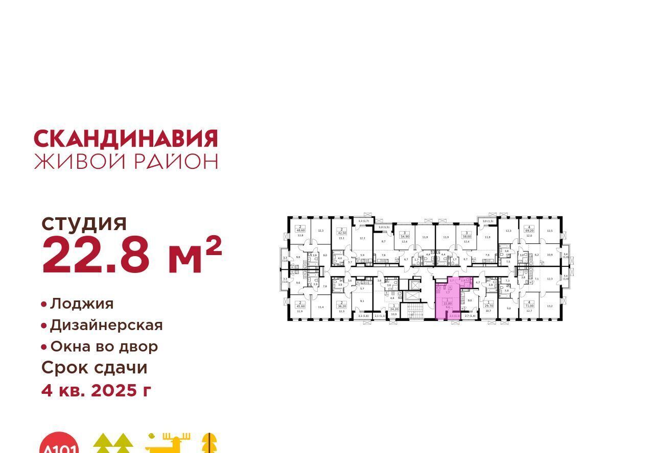 квартира г Москва п Сосенское ЖК Скандинавия 25/1 метро Теплый Стан фото 2