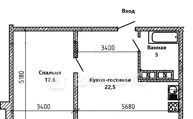 квартира г Санкт-Петербург метро Ленинский Проспект ул Адмирала Трибуца 8 фото 2