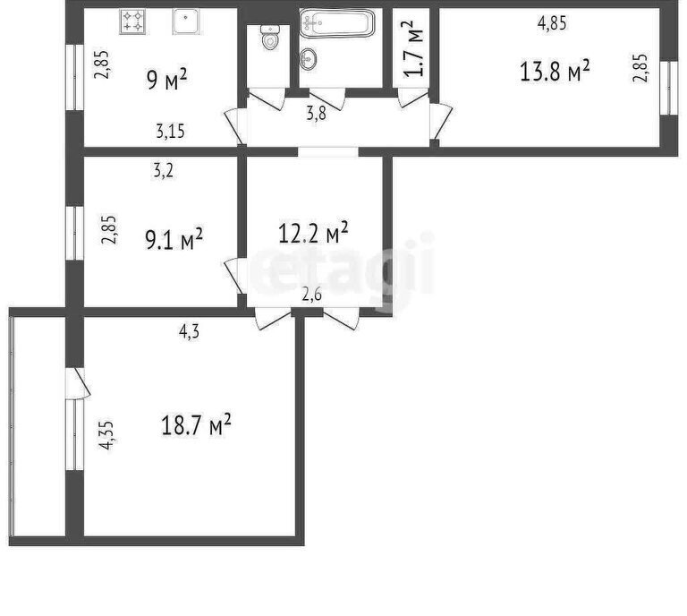 квартира г Красноярск р-н Советский ул 9 Мая 12 фото 1