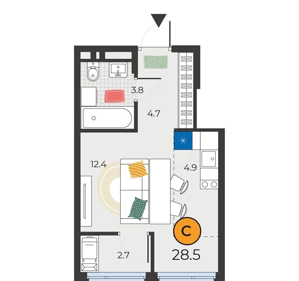 квартира г Тюмень р-н Восточный ул Мельникайте 151 корп. 2 фото 1