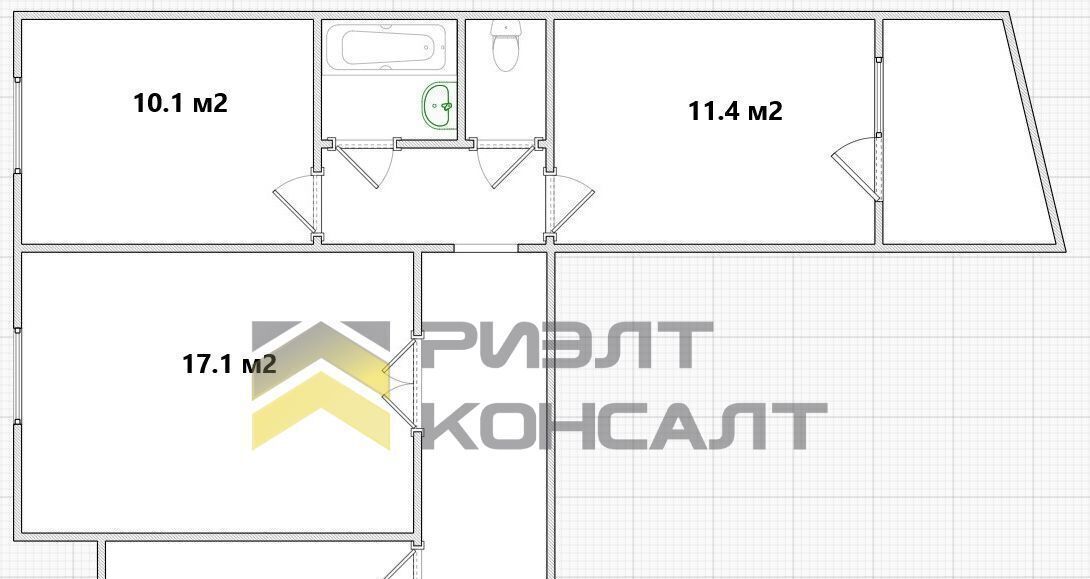 квартира г Омск р-н Центральный ул 24-я Северная 198 Центральный АО фото 34