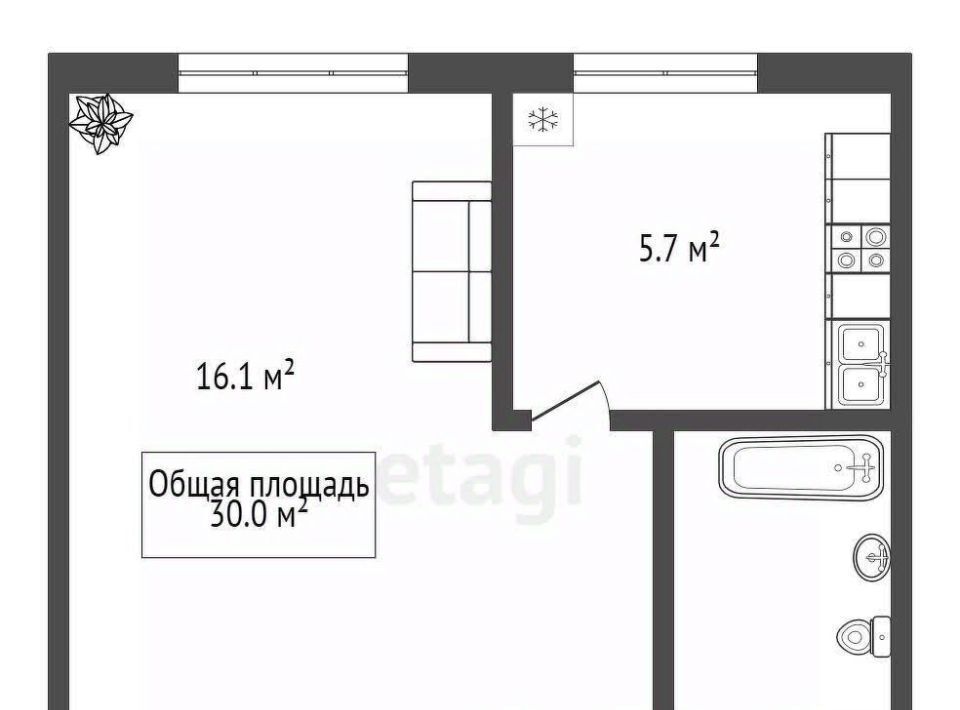 квартира г Бердск ул Лунная 17 фото 25