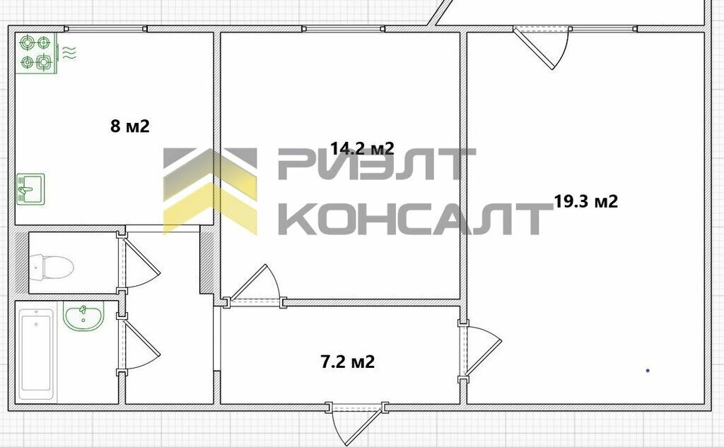 квартира г Омск Порт-Артур ул 22-я Марьяновская 2 фото 18