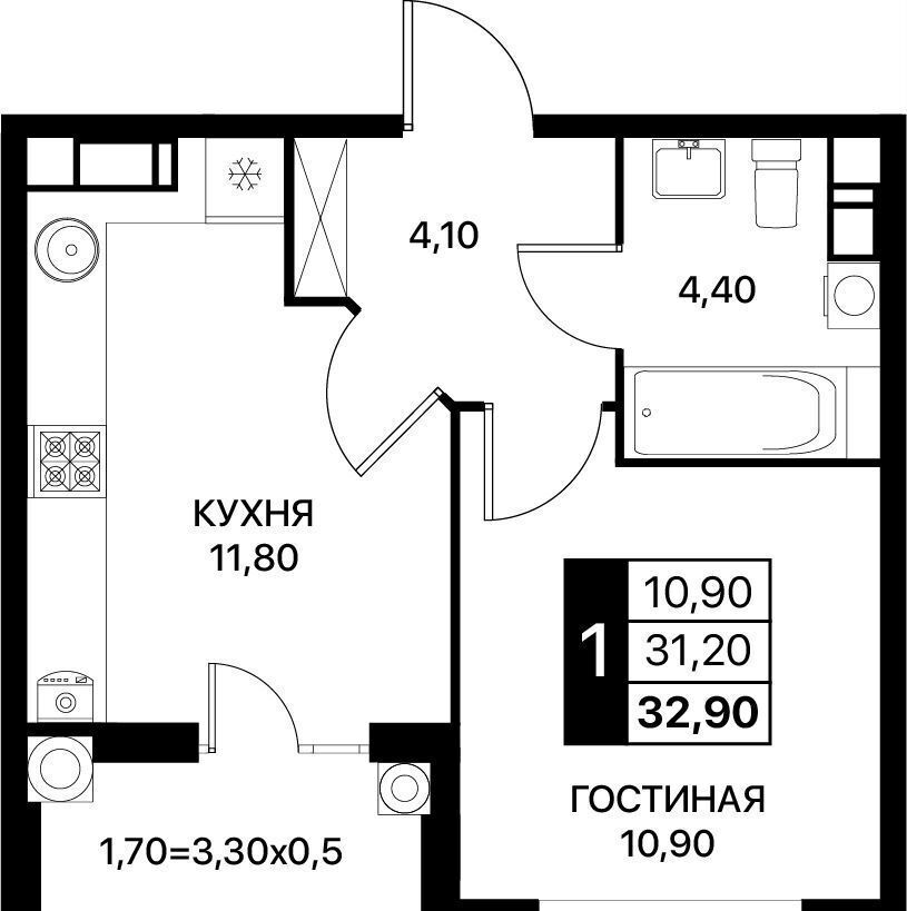 квартира г Ростов-на-Дону р-н Первомайский пр-кт Шолохова 19 ЖК «Сияние Квартал на Шолохова» корп. 1 фото 1