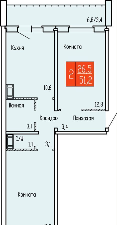 квартира г Курган Рябково ул Карбышева 52 ЖК "ЧЕМПИОНЫ" корп. 1 фото 1