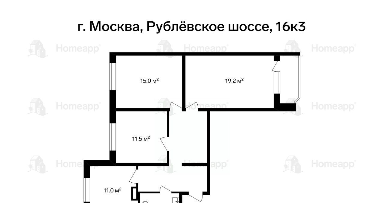 квартира г Москва метро Кунцевская ш Рублёвское 16К 3 фото 2