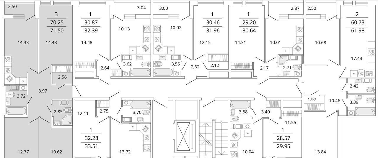 квартира г Санкт-Петербург метро Выборгская пр-кт Маршала Блюхера 97 корп. 2 фото 3