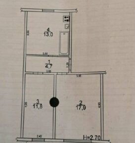 квартира г Фролово мкр-н Верхний посёлок Газоразведки, 4 фото 1