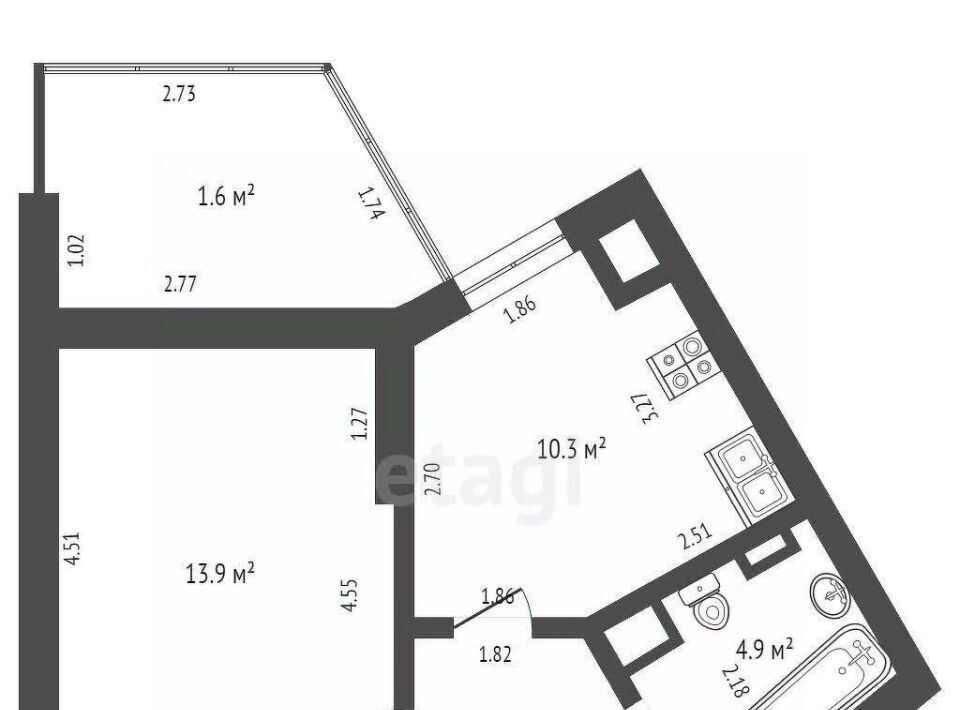 квартира г Калининград р-н Московский б-р Л.Шевцовой 51 ЖК «Янтарь» фото 15