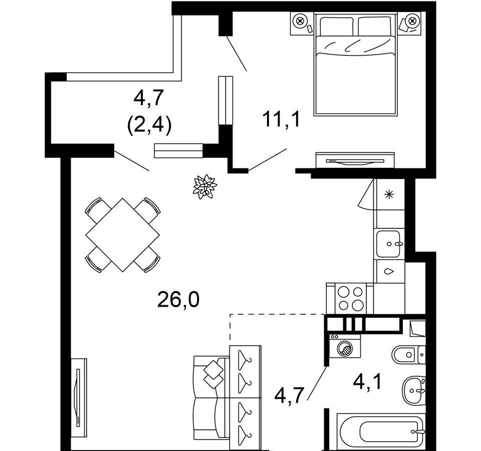 квартира г Сочи р-н Адлерский ул Искры 5 д. 66/10 фото 11