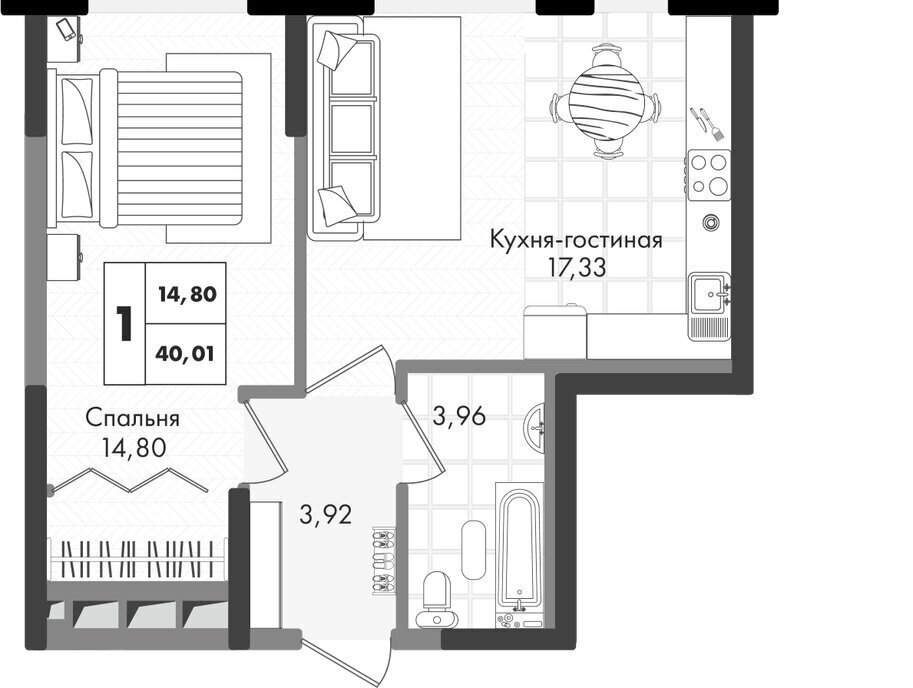 квартира г Краснодар р-н Прикубанский ул им. генерала Брусилова 1/3 5 лит фото 1