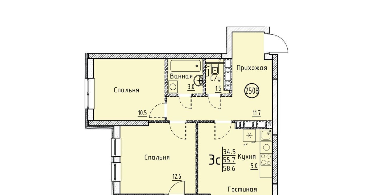 квартира г Энгельс р-н мкр Энгельс-9 городское поселение Энгельс фото 1