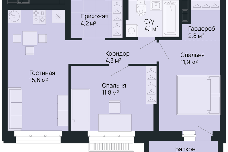 квартира г Нижний Новгород р-н Советский Нижний Новгород городской округ, Строящийся жилой дом фото 1