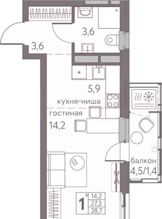 квартира г Пермь р-н Мотовилихинский ул Серебристая 3 фото 1