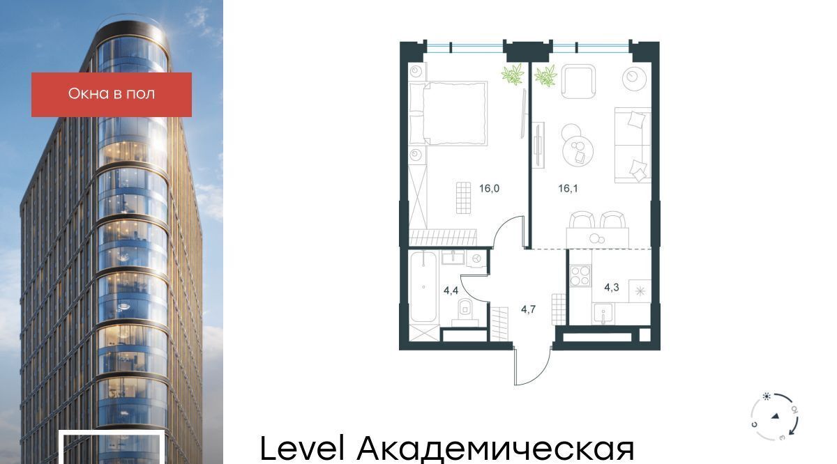 квартира г Москва метро Академическая ул Профсоюзная 2/22 муниципальный округ Академический фото 1