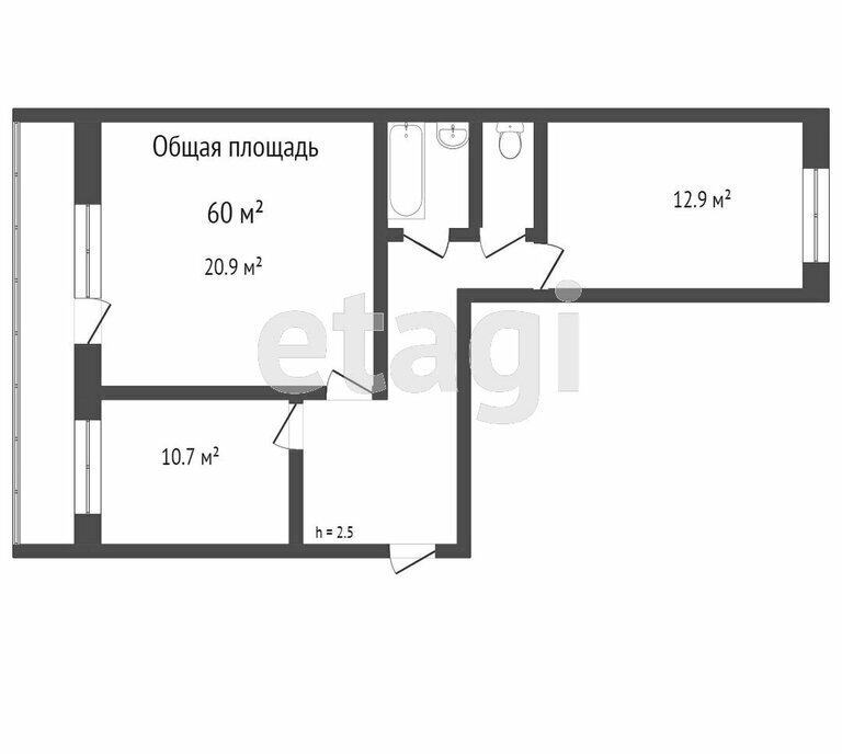 квартира г Томск р-н Ленинский Каштак ул Говорова 46 фото 7