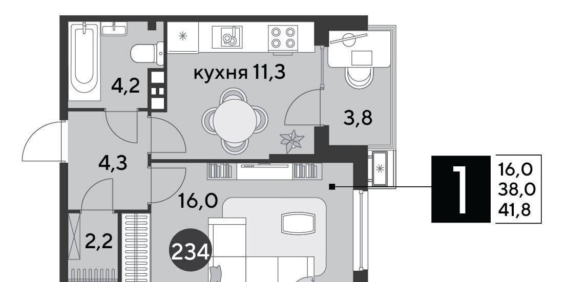 квартира г Краснодар р-н Прикубанский ЖК «Парк Победы 2» ш. Ближний Западный Обход/ул. Героя Пешкова/ ул. Садовая фото 2