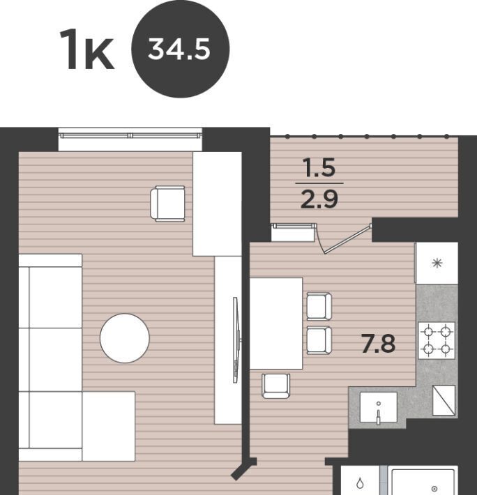 квартира г Калининград р-н Московский ул Тихорецкая 16ак/3 фото 1