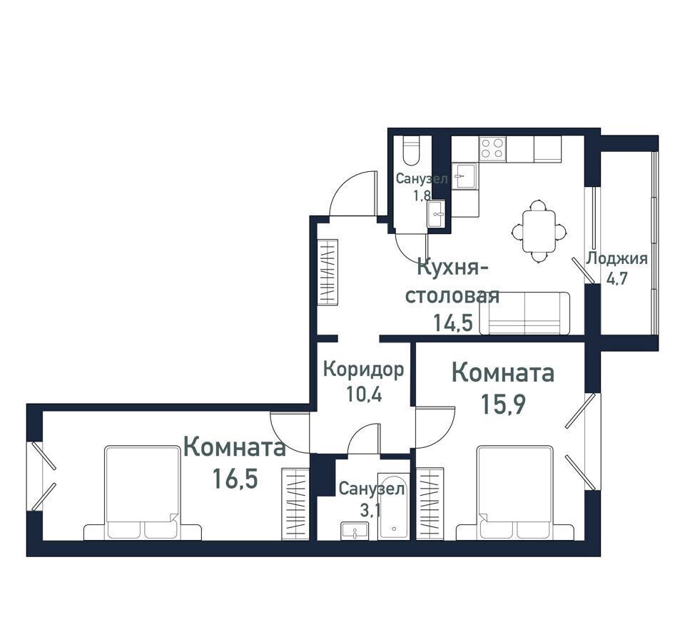 квартира р-н Сосновский п Терема д. 43, Челябинск фото 1