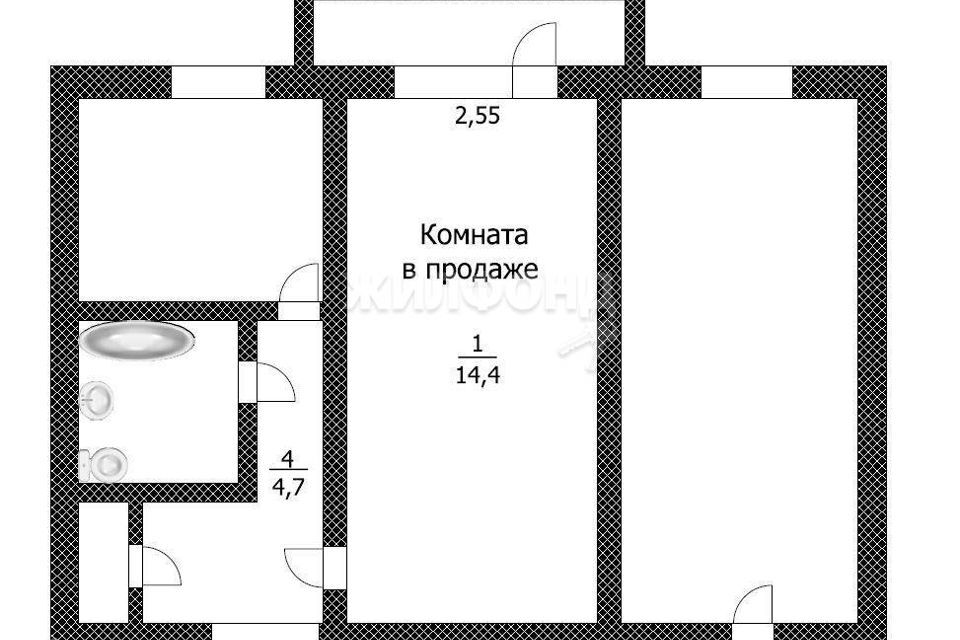 комната г Барнаул р-н Октябрьский ул Цаплина 106 муниципальное образование Город Барнаул фото 8