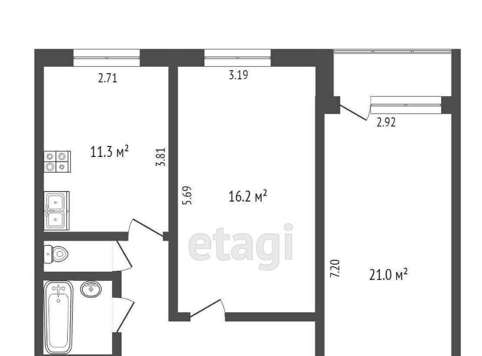 квартира г Калуга р-н Московский ул Гурьянова 18к/2 фото 2